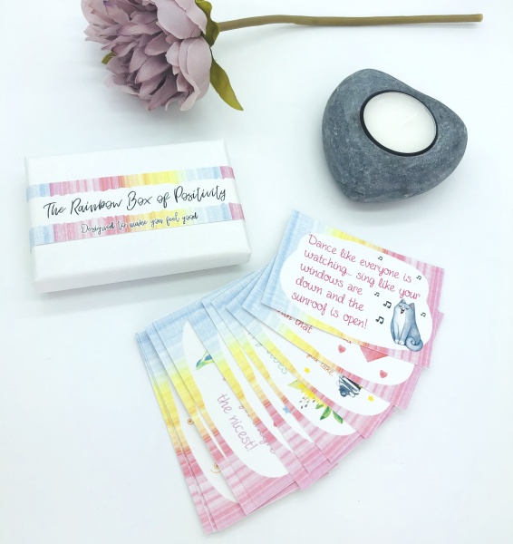 The Rainbow Box Of Positivity | Set of 12 Inspirational Quote Card Gift Set